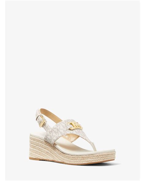 michael kors camila logo sandal|Michael Kors logo detail shoes.